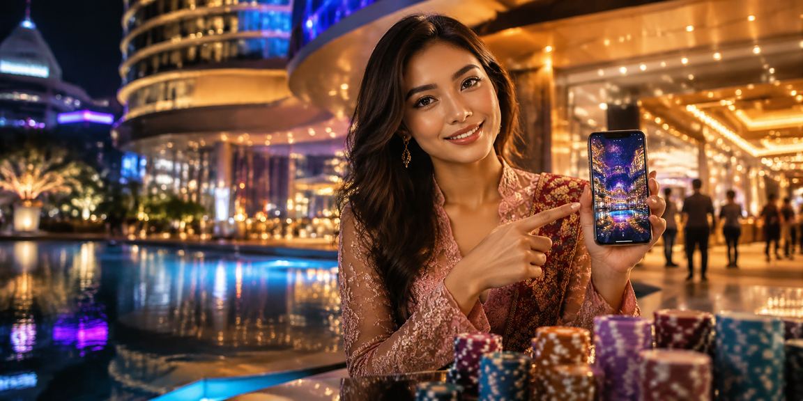 Genting Highlands kasino seni bina dengan latar belakang kabus di pagi hari