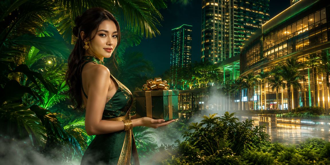Suasana pertaruhan kasino malam hari di Johor Bahru dengan pemain aktif di meja dan mesin slot