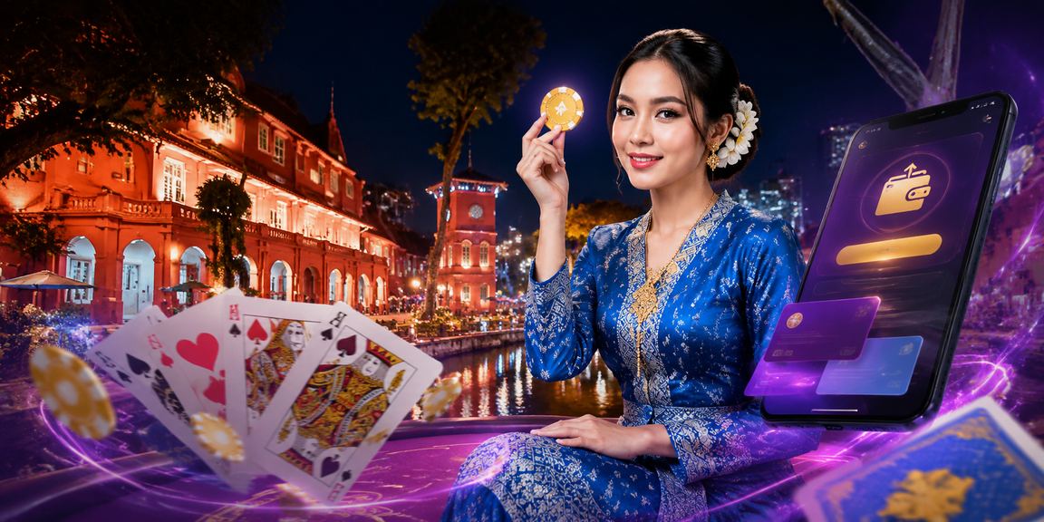 Pemain baju kurung bermain permainan kad Teen Patti di Melaka dalam suasana kasino tempatan yang ceria