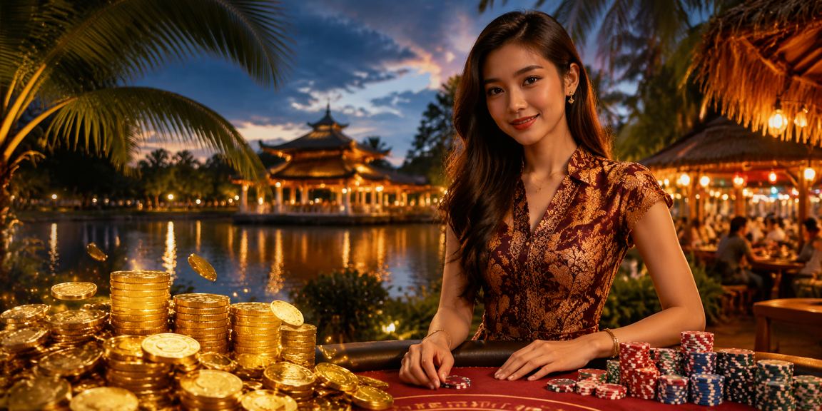 Pemain Malaysia menikmati permainan hiburan kasino dan slot dalam suasana meriah dan berwarna