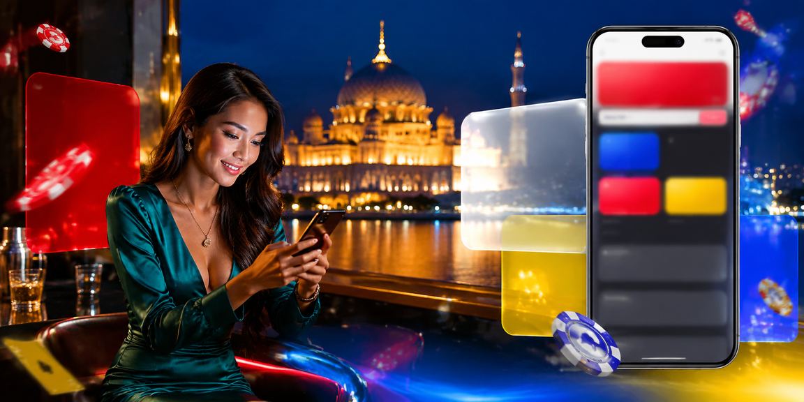 Pemain winclub menggunakan aplikasi mudah alih di Putrajaya untuk akses kasino